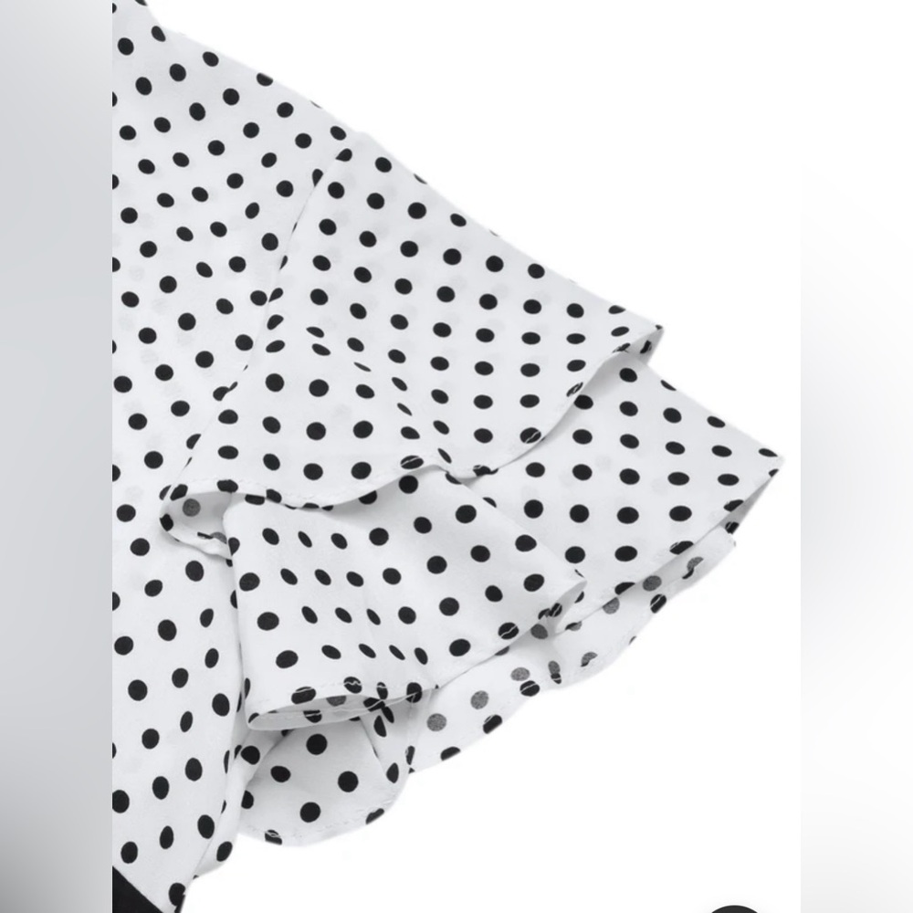 NWT! Retro Stage Black 1930’s Dots Tie Neck Mermaid Dress. Size M - Picture 5 of 12